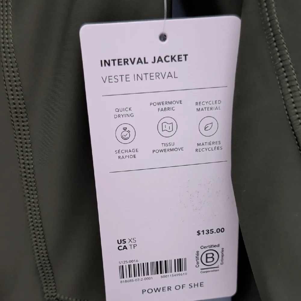 Athleta Interval Jacket Aspen Olive NWT - Picture 8 of 8